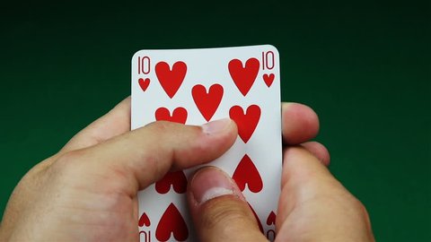 Royal flush poker hand and game table