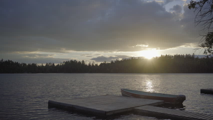canadian lake ontario in summer wilderness swimming sunset