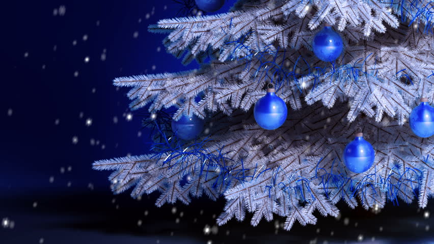 Close up pan shot of a Christmas tree