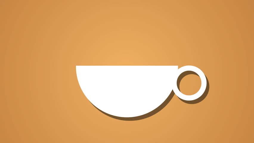 steaming hot drink coffee tea animation loop, back ground graphical resources orange