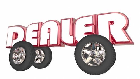 Dealer Car Truck Seller Sales Wheels Word 3d Animation