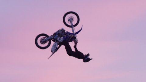 Extreme Freestyle Motocross Jumping - Backflip in super slow motion
