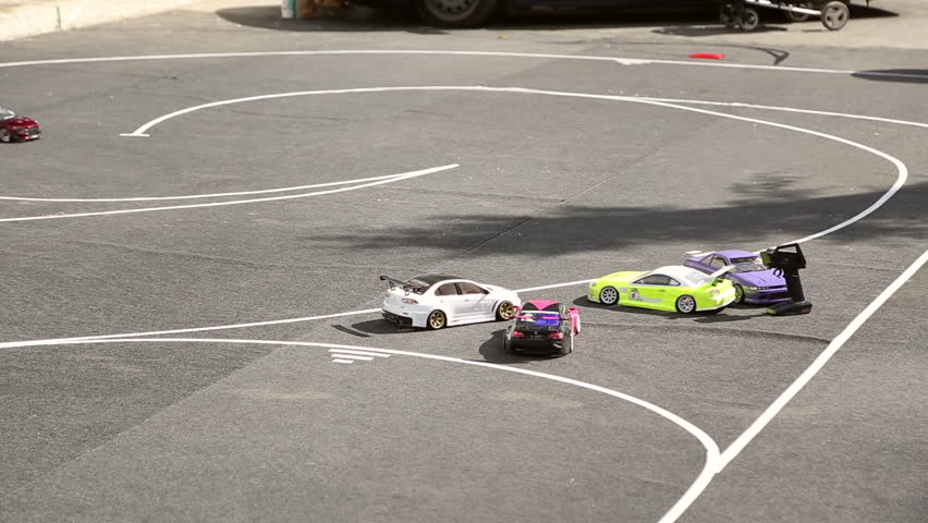 NOVOKUIBISHEVSK, SAMARA REGION/RUSSIA - JUNE 25: Drift RC models, radio control drift, a small RC car going around the track on June 25, 2016 in Novokuibishevsk