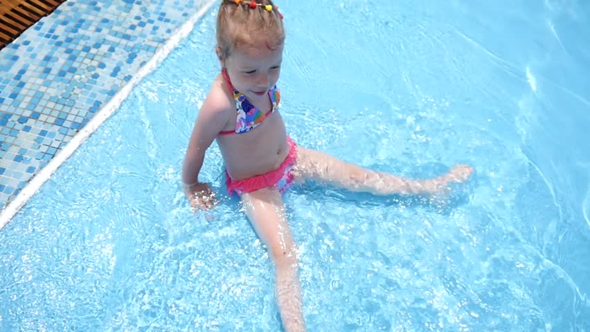 little girl swim