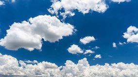 Sky with fluffy cumulus clouds time lapse