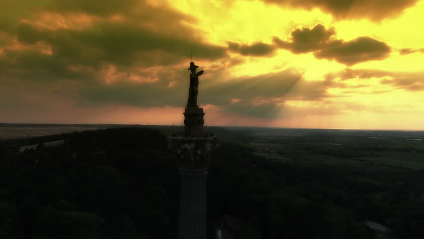 Aerial views of Niagara Gorge at sunset and surrounding countryside