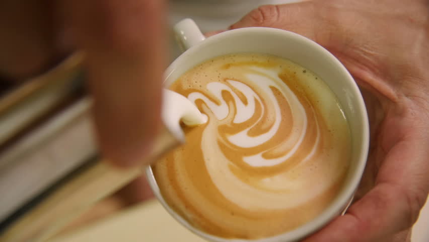 Making of cafe latte art, heart shape | Shutterstock HD Video #17843395