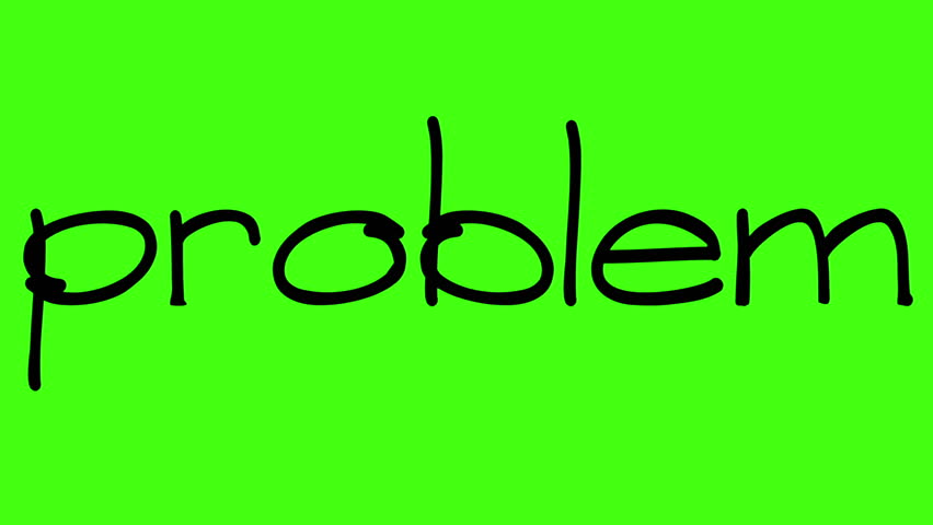 rolling crumpled paper effect, with chroma key green screen background, with word problem solution success concept on blue background