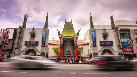 LOS ANGELES, USA - MAY 2016: famous hollywood boulevard chinese theater entrance 4k time lapse circa may 2016 los angeles, united states of america.