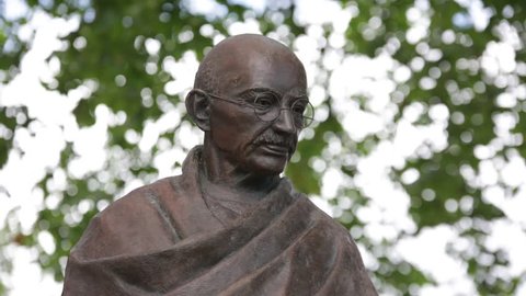 Statue of Mahatma Gandhi on Parliament square, London Close up