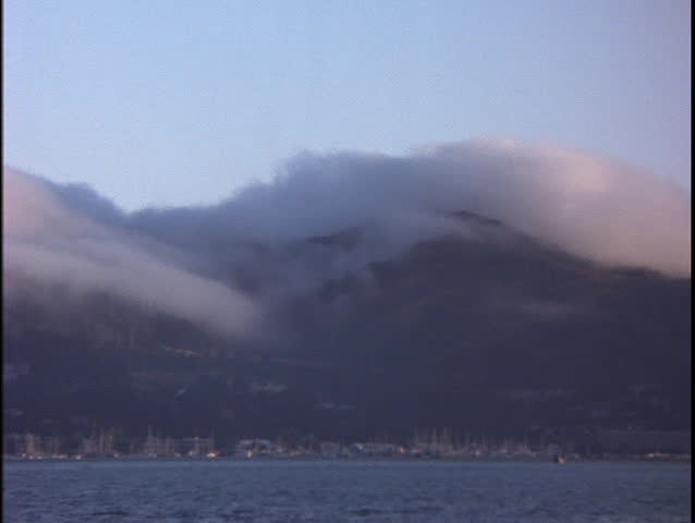 Rolling fog over mountains