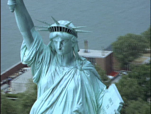 Aerial view of Statue of Liberty
