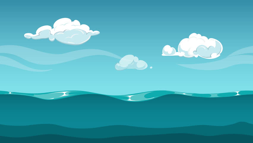 ocean sea horizon animated background water Stock Footage Video (100%