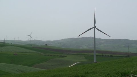 The Molise hills, wind turbines, Campobasso Italy
