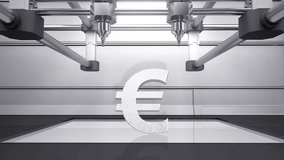 3D printer making EURO sign,3D scanner - Powered by Shutterstock - Get 15% off with code: PIKWIZARD15