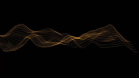 Wave form particle 3D render look like spider web smooth flowing with moving camera abstract background animation motion graphic suite for add text or making introduction on black background