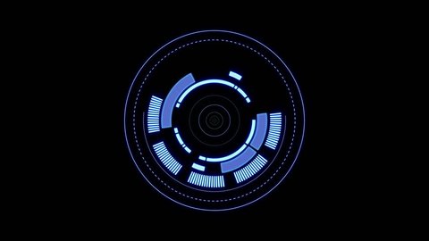 3 HUD circle interfaces with different glowing colors
