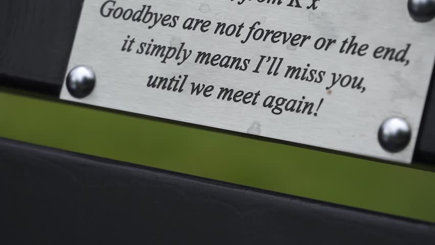 Park Bench Memorial sign