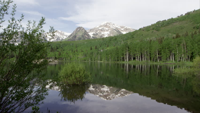 static view mountain scene reflecting utah Stock Footage Video (100% ...