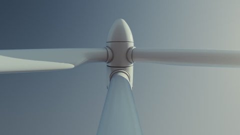 Seamless looping animation of wind turbine spinning 4k