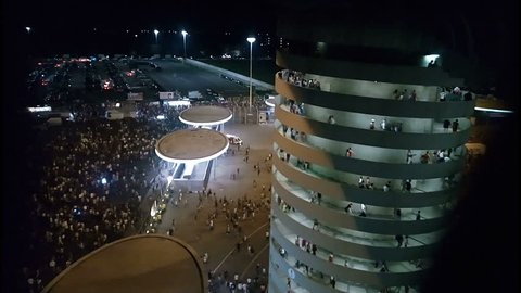 Crowd leaving San Siro stadium in Milan after Bruce Springsteen concert on 5th July 2016
