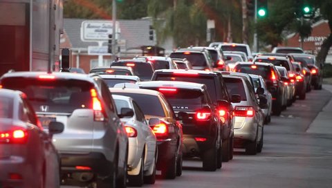 Traffic jam during rushhour in Los Angeles, California