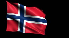 Norway National flag 5 second loop(Alpha Channel) - Powered by Shutterstock - Get 15% off with code: PIKWIZARD15
