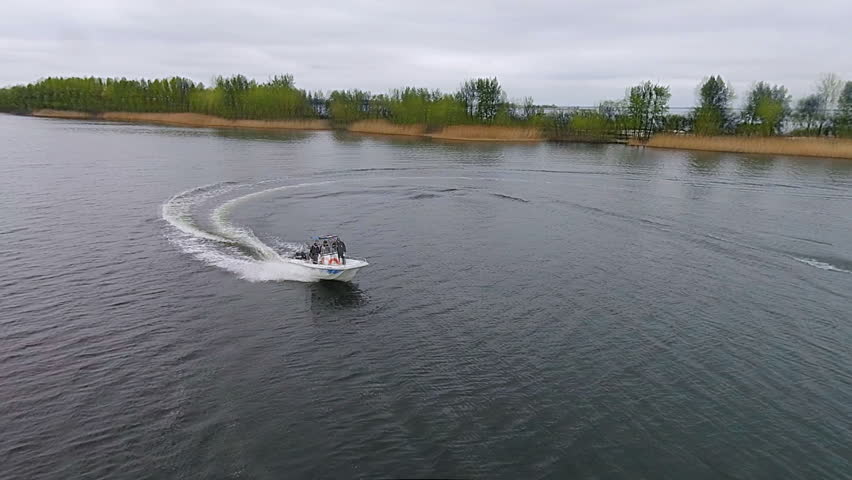 Police Boat in the pursuit of the infringer