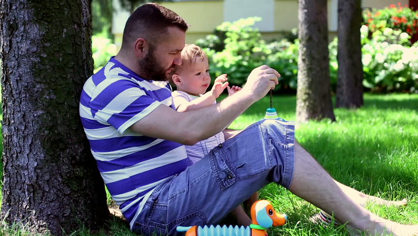 Father play with the son 
