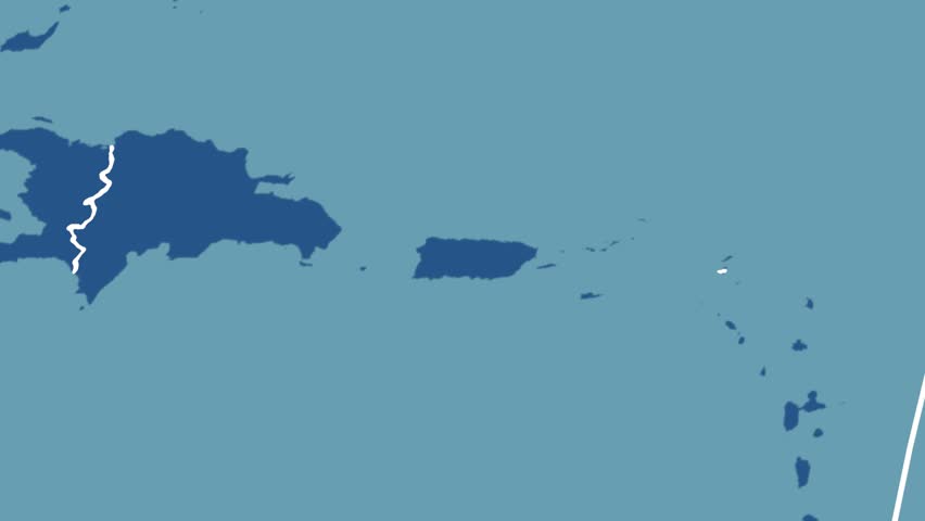 Zoomed-in view of a Puerto Rico outline with perspective lines against a global admin map in the Mollweide projection