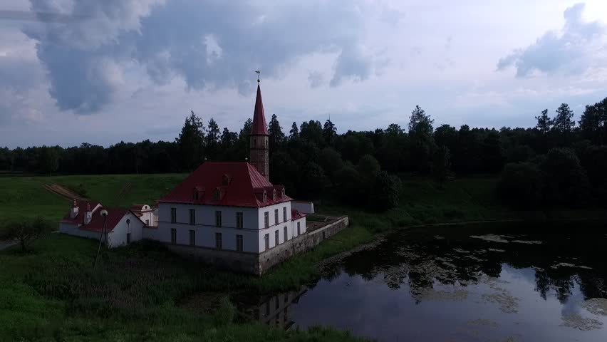 Priory palace in Gatchina aerial view