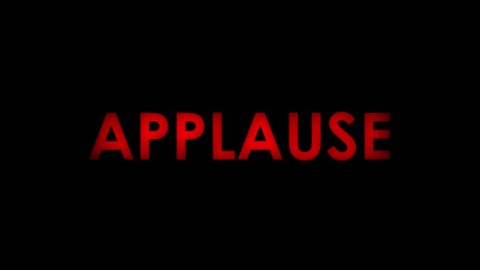 Applause - Red flashing warning message text on black background. Two speeds. Seamlessly loopable. 4K.
