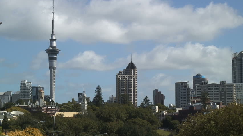 View of Downtown Auckland with the Observation Tower
