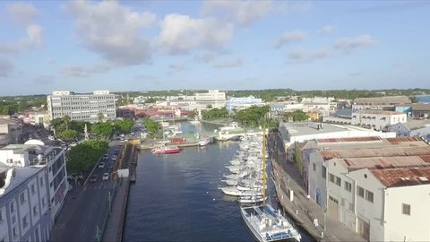 Beautiful Scenic Aerial City View of Bridgetown, Barbados in the Caribbean - 12 August 2016