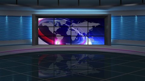 News Tv Studio Set Virtual Green Stock Footage Video (100% Royalty-free ...