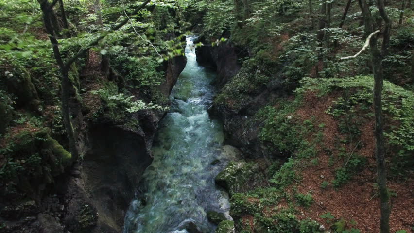 blue mountines river in the canyon