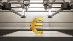 3D printer making EURO money currency sign, 3D scanner - Powered by Shutterstock - Get 15% off with code: PIKWIZARD15