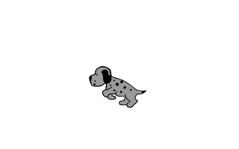 Funny running dog, cartoon loop animation 