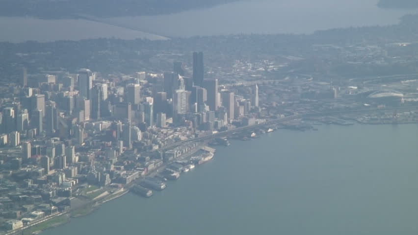 Beautiful View of a City from the sky, Seattle