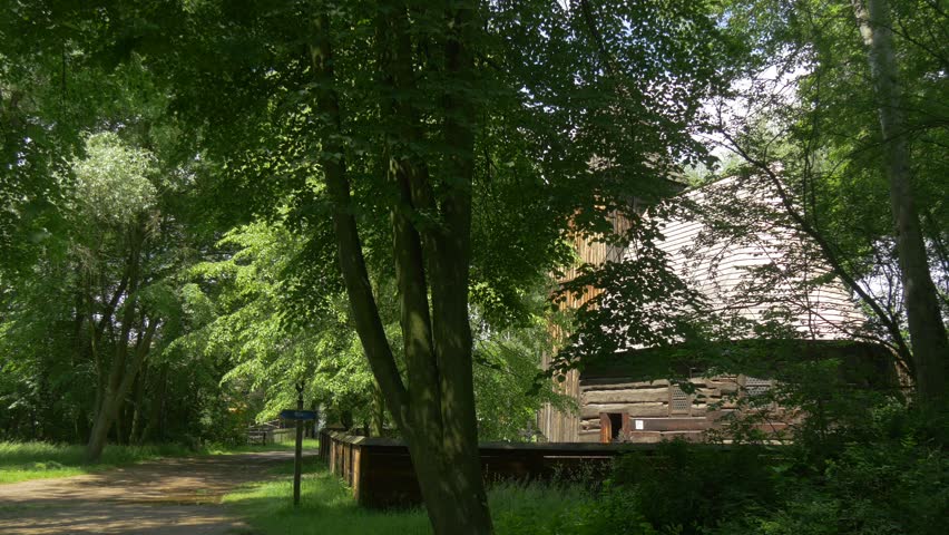 Vintage Classic House With the Original Roof of the Fence in the Trees, Journey Through the Village - an Old House With a Fence in a Dense Forest, Beautiful Old Wooden House With a Patio, Old Village