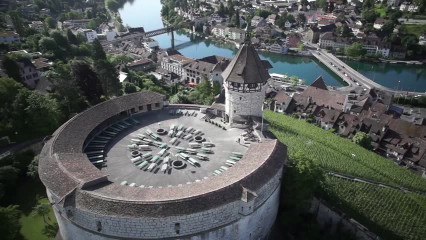 Aerial drone shot of a Fort