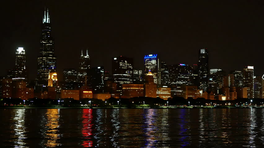 Chicago Skyline Reflected On The Stock Footage Video 100 Royalty Free 17976277 Shutterstock