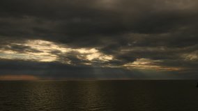 4k timelapse with sunrise over the sea, Dobrogea, Romania - panoramic view