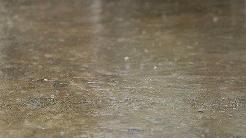 Rain drops. Rain drops on floor cement. Heavy rain drops
