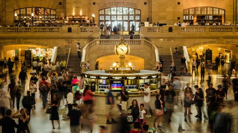 Grand Central Station time lapse view in Manhattan, New York City, United States.