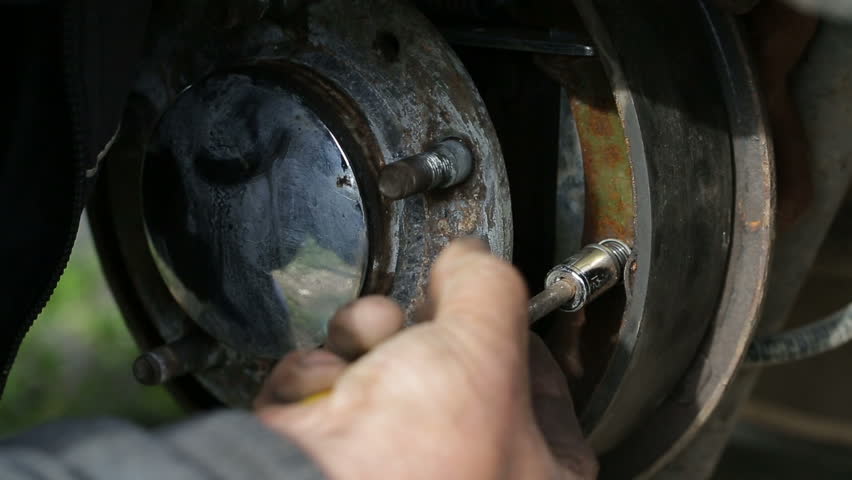 Repair of brake drum closeup