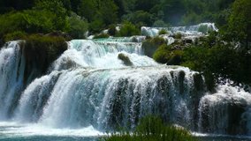 National Park Waterfalls Krka in Dalmatia Croatia Europe, 4K video