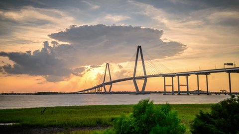Charleston, South Carolina, USA at Arthur Ravenel Jr. Bridge.