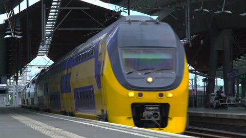 Dutch double decks Train passing at Bijlmer station, 14 July 2016