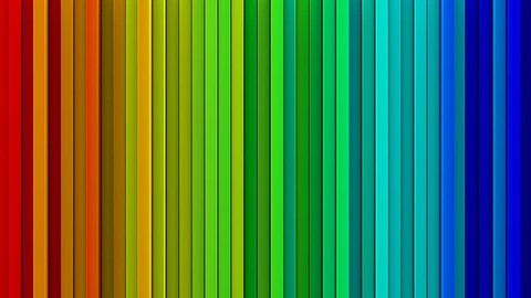 Bright rainbow gradient extruded vertical lines. Geometric 3D render animation. Computer generated seamless loop abstract background 4k UHD (3840x2160)
 Arkistovideo